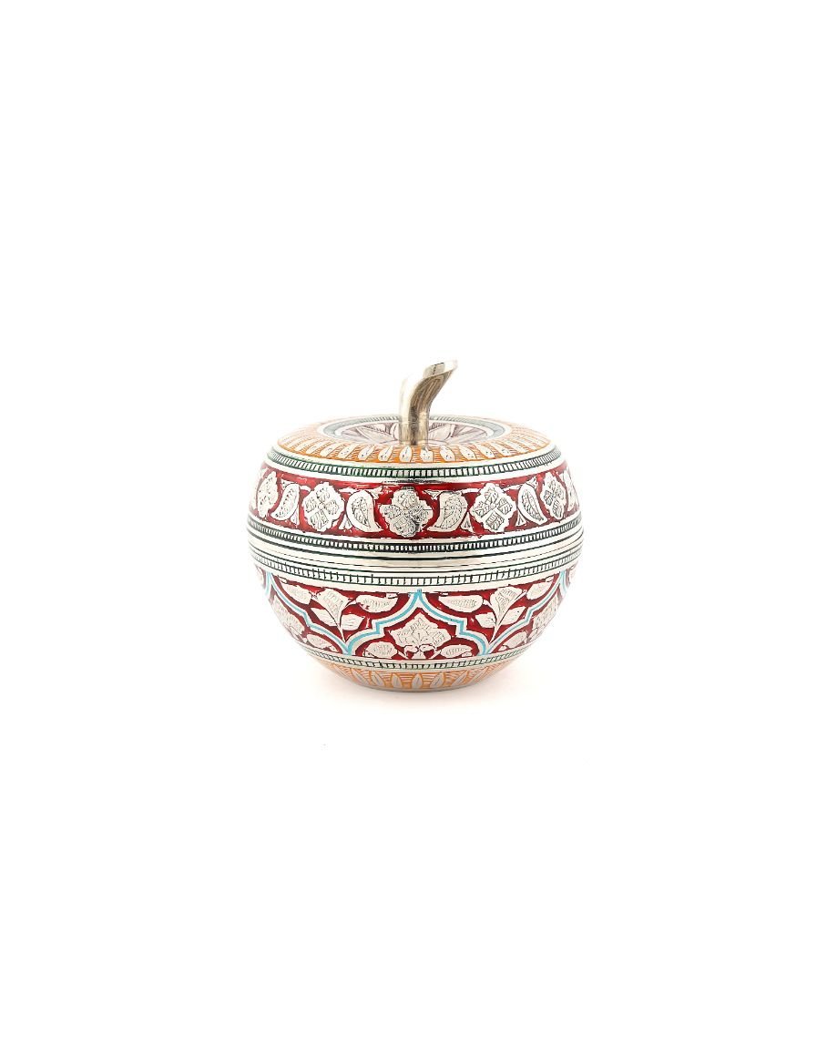 4_1__5_1 Brass Handcrafted Apple Shape Container - Image 1