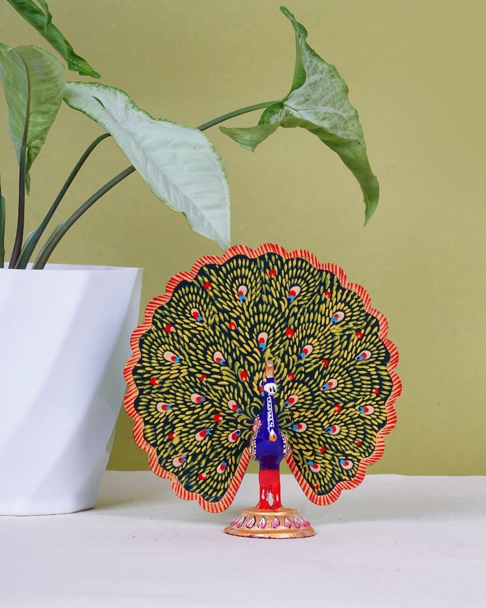 dsc07355_1 Metal Handcrafted Dancing Peacock – 4 inch - Image 1